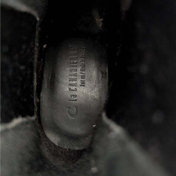 La Canadienne Connor Waterproof Suede Chelsea Boots Black Womens Size US6M EU37 - Picture 9 of 12